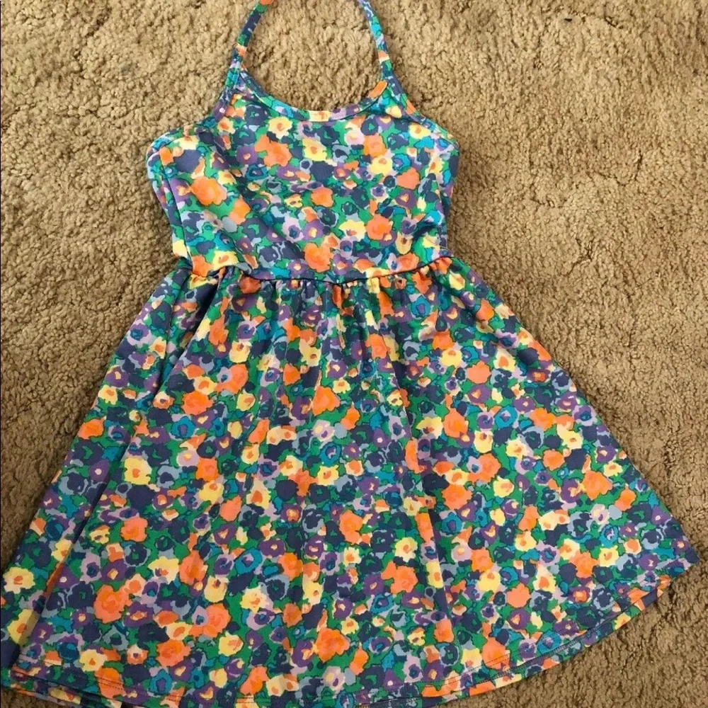 American apparel girls floral halter dress